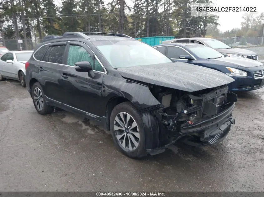 2015 Subaru Outback 2.5I Limited VIN: 4S4BSALC2F3214022 Lot: 40532436