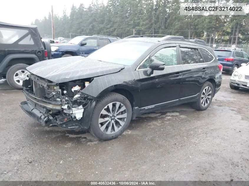 2015 Subaru Outback 2.5I Limited VIN: 4S4BSALC2F3214022 Lot: 40532436