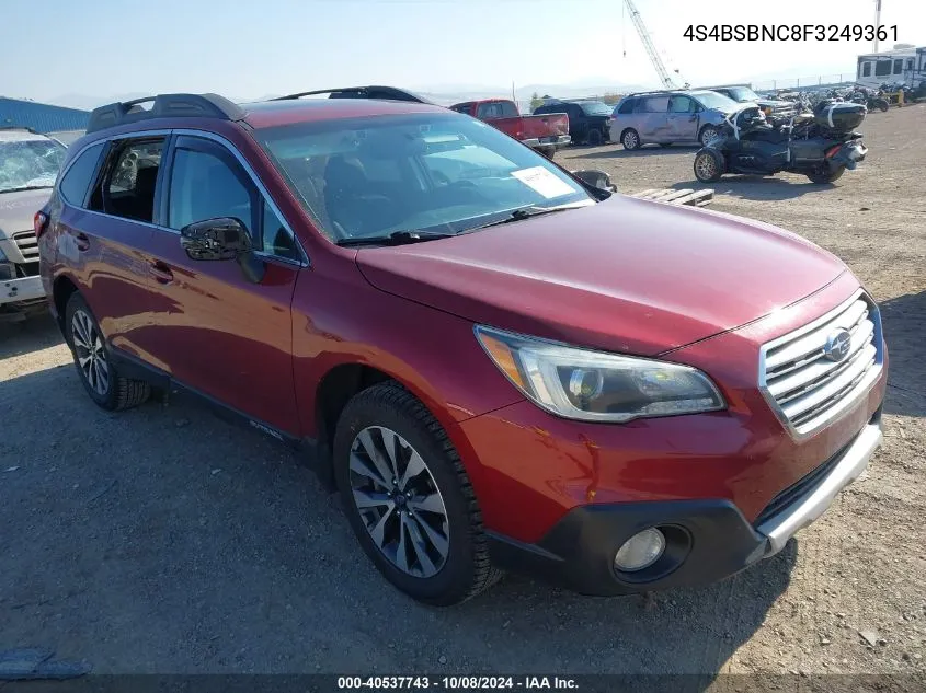 2015 Subaru Outback 2.5I Limited VIN: 4S4BSBNC8F3249361 Lot: 40537743