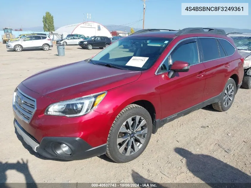 2015 Subaru Outback 2.5I Limited VIN: 4S4BSBNC8F3249361 Lot: 40537743