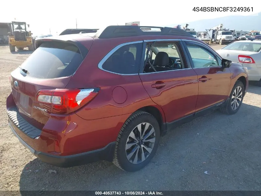 2015 Subaru Outback 2.5I Limited VIN: 4S4BSBNC8F3249361 Lot: 40537743