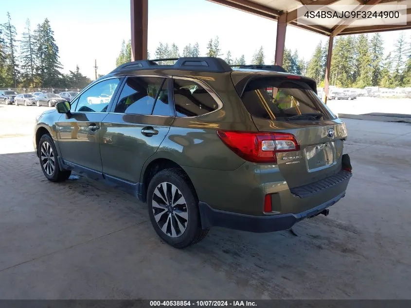 2015 Subaru Outback 2.5I Limited VIN: 4S4BSAJC9F3244900 Lot: 40538854