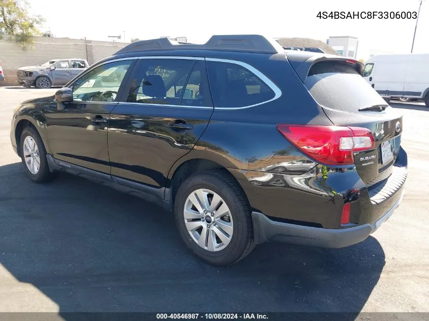 2015 Subaru Outback 2.5I Premium VIN: 4S4BSAHC8F3306003 Lot: 40546987