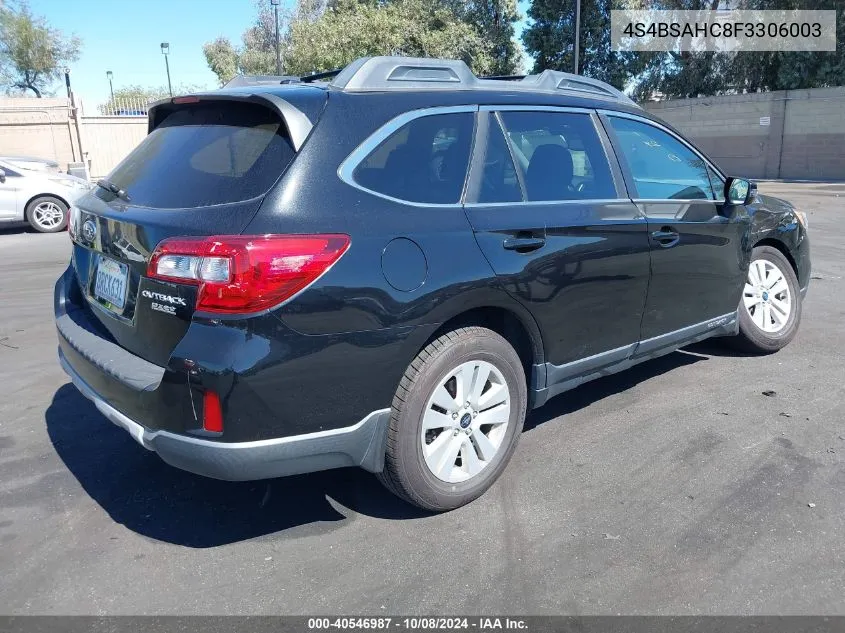 2015 Subaru Outback 2.5I Premium VIN: 4S4BSAHC8F3306003 Lot: 40546987