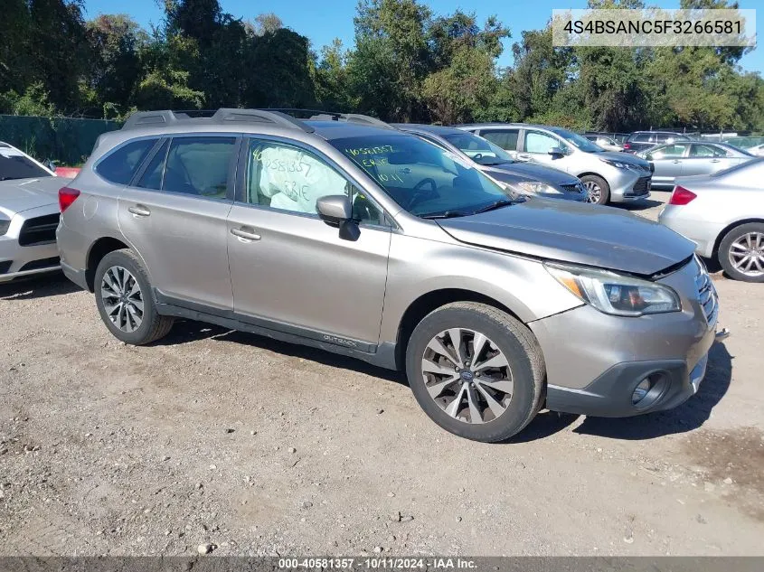 2015 Subaru Outback 2.5I Limited VIN: 4S4BSANC5F3266581 Lot: 40581357