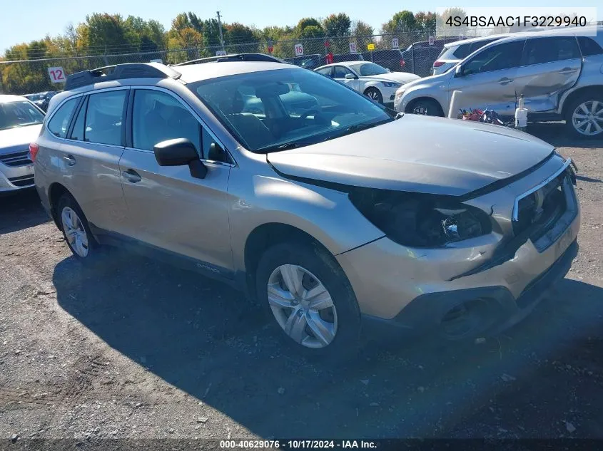 2015 Subaru Outback 2.5I VIN: 4S4BSAAC1F3229940 Lot: 40629076