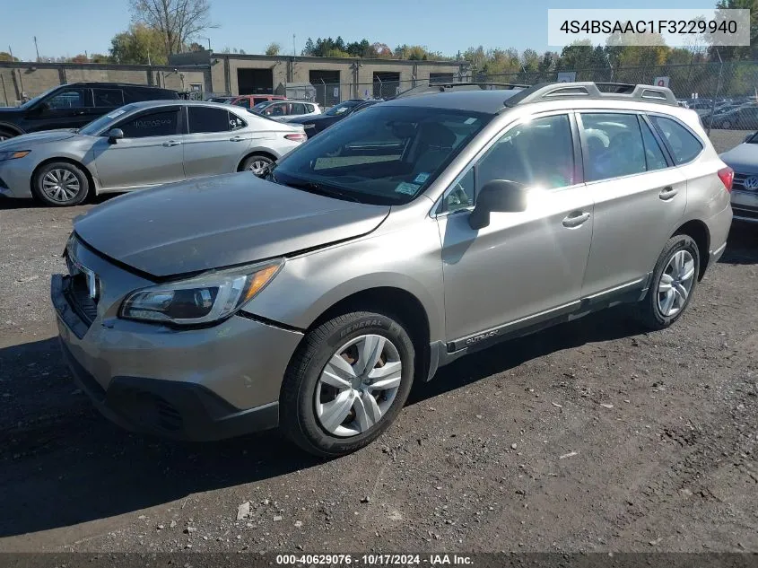 2015 Subaru Outback 2.5I VIN: 4S4BSAAC1F3229940 Lot: 40629076