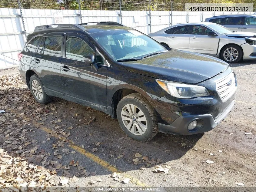 2015 Subaru Outback 2.5I Premium VIN: 4S4BSBDC1F3239482 Lot: 40635921