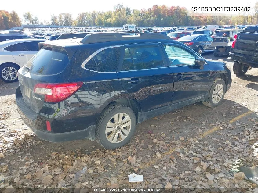 2015 Subaru Outback 2.5I Premium VIN: 4S4BSBDC1F3239482 Lot: 40635921