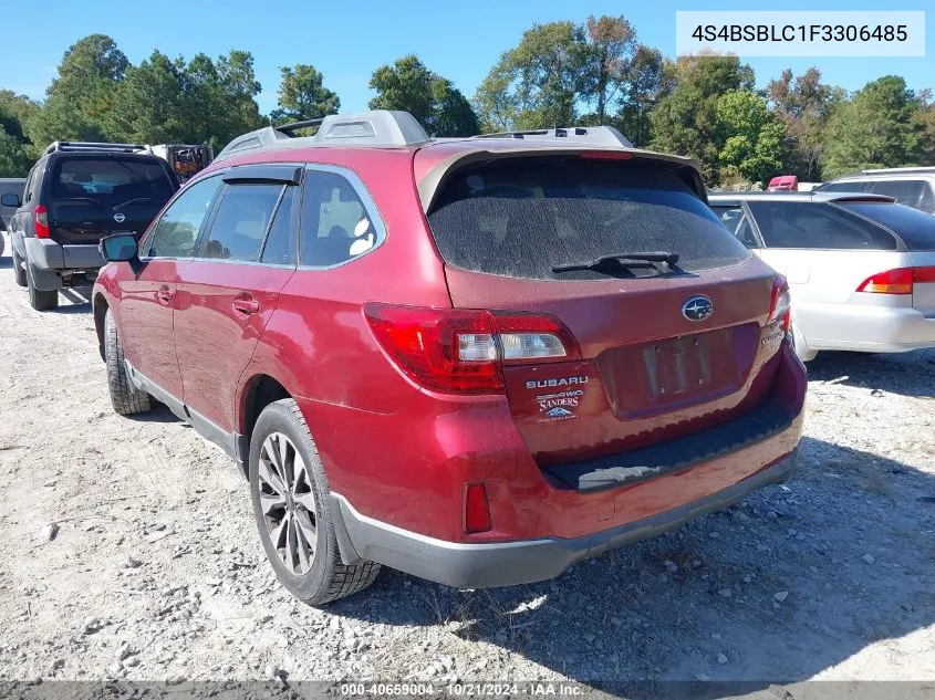 2015 Subaru Outback 2.5I Limited VIN: 4S4BSBLC1F3306485 Lot: 40659004