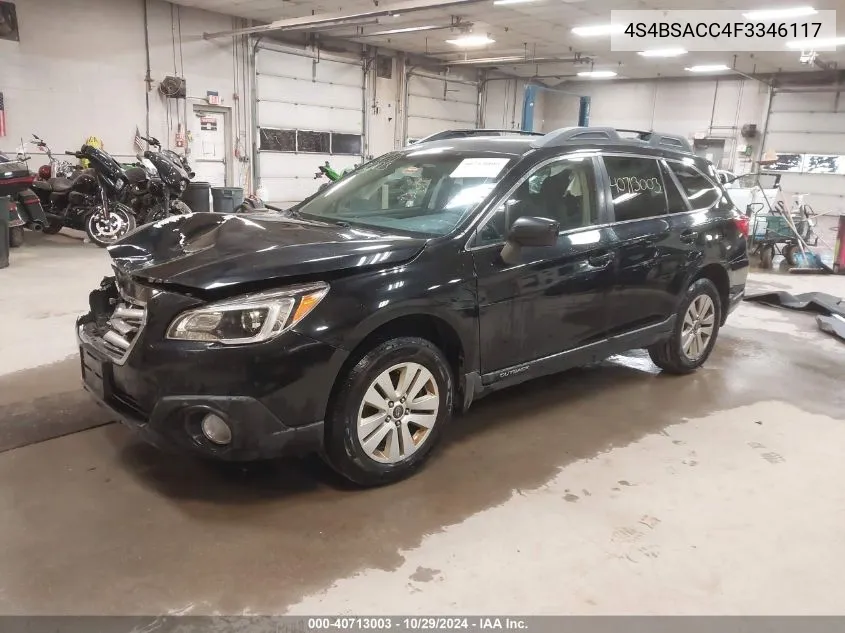 2015 Subaru Outback 2.5I Premium VIN: 4S4BSACC4F3346117 Lot: 40713003