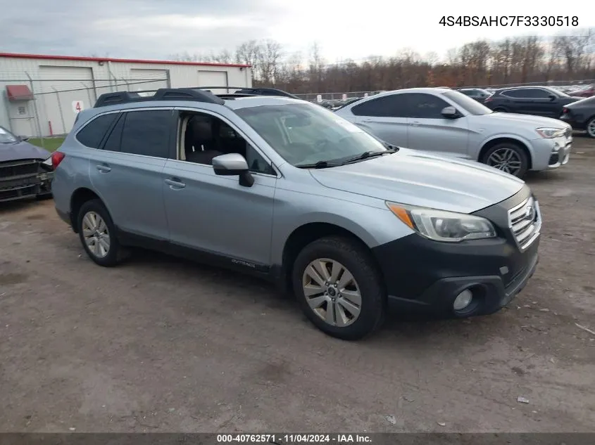 2015 Subaru Outback 2.5I Premium VIN: 4S4BSAHC7F3330518 Lot: 40762571