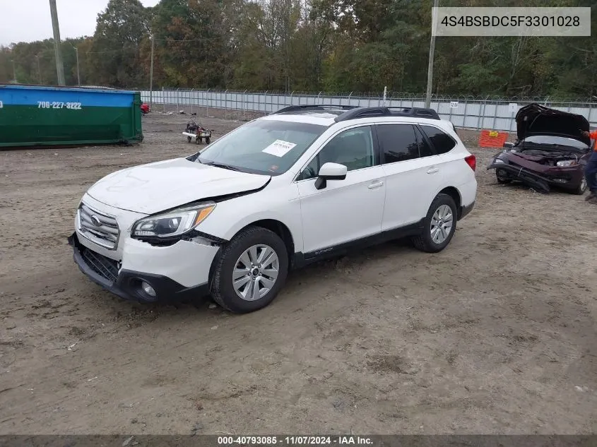 4S4BSBDC5F3301028 2015 Subaru Outback 2.5I Premium