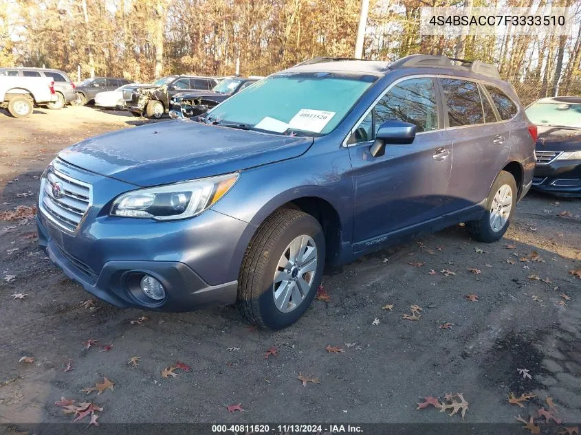 2015 Subaru Outback 2.5I Premium VIN: 4S4BSACC7F3333510 Lot: 40811520