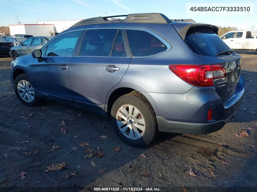 2015 Subaru Outback 2.5I Premium VIN: 4S4BSACC7F3333510 Lot: 40811520