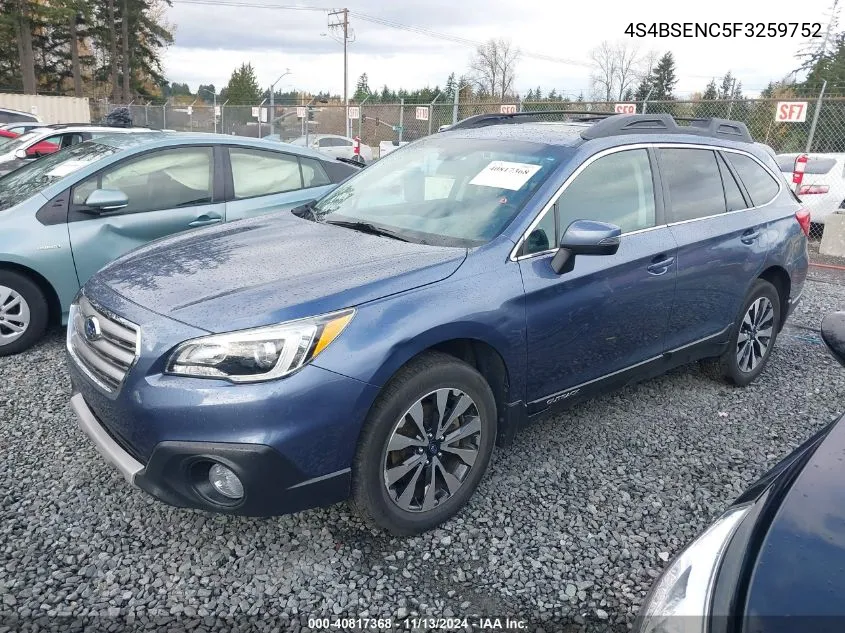 4S4BSENC5F3259752 2015 Subaru Outback 3.6R Limited