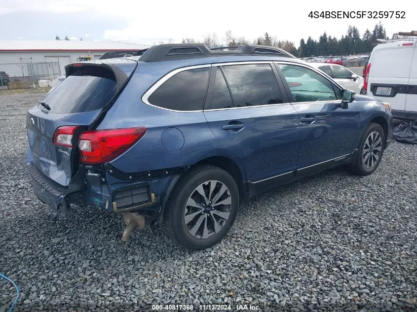 4S4BSENC5F3259752 2015 Subaru Outback 3.6R Limited