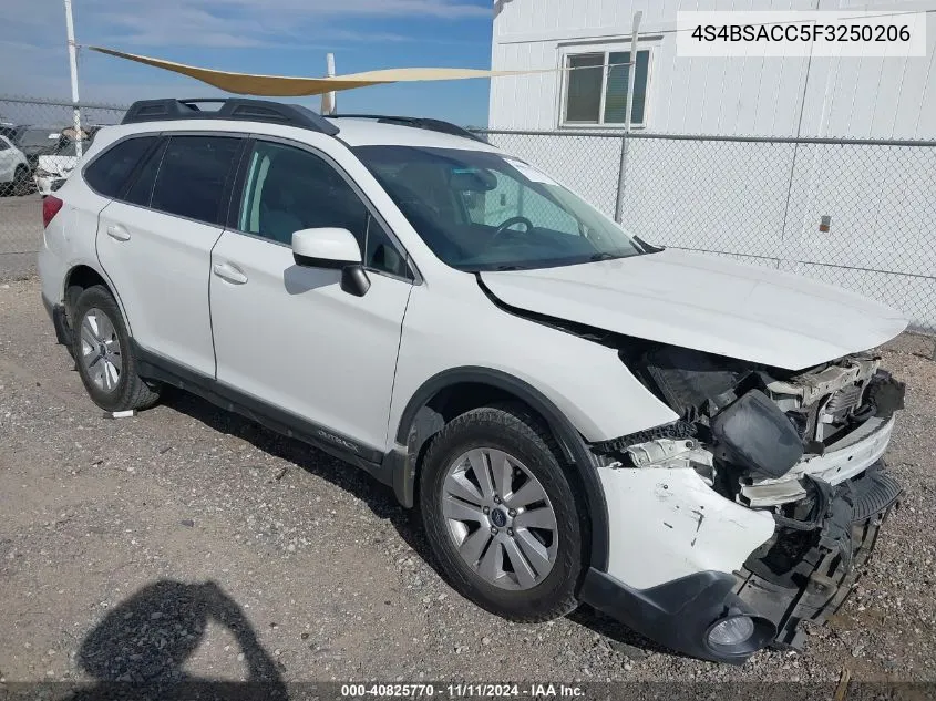 2015 Subaru Outback 2.5I Premium VIN: 4S4BSACC5F3250206 Lot: 40825770