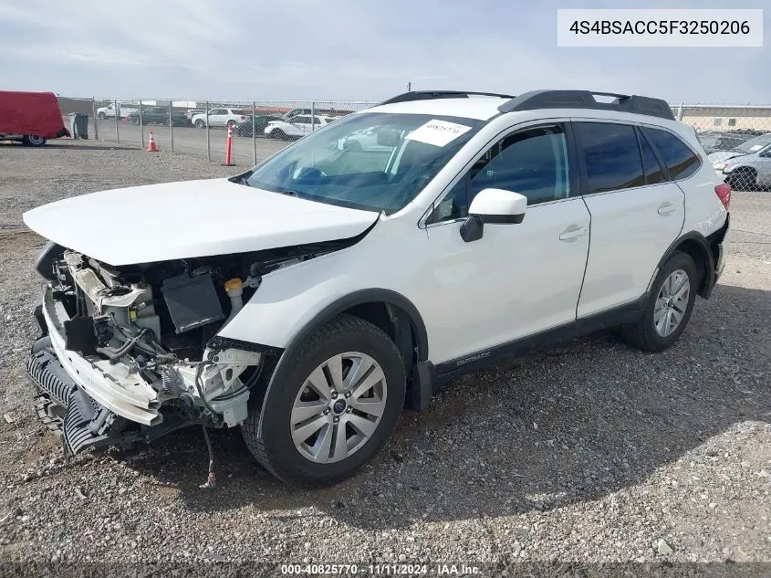 2015 Subaru Outback 2.5I Premium VIN: 4S4BSACC5F3250206 Lot: 40825770