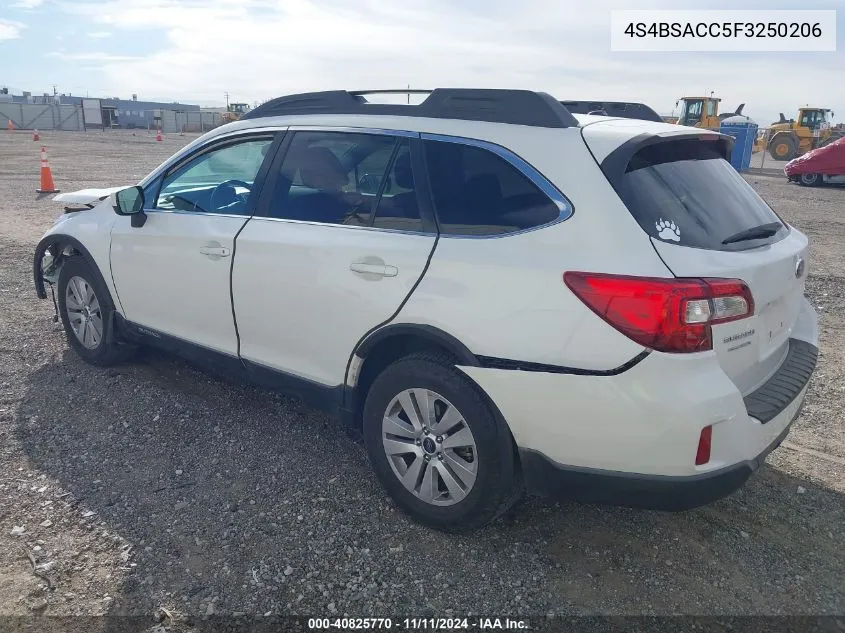 2015 Subaru Outback 2.5I Premium VIN: 4S4BSACC5F3250206 Lot: 40825770