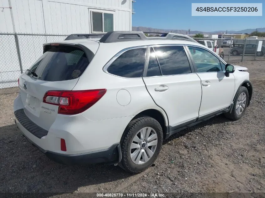 2015 Subaru Outback 2.5I Premium VIN: 4S4BSACC5F3250206 Lot: 40825770