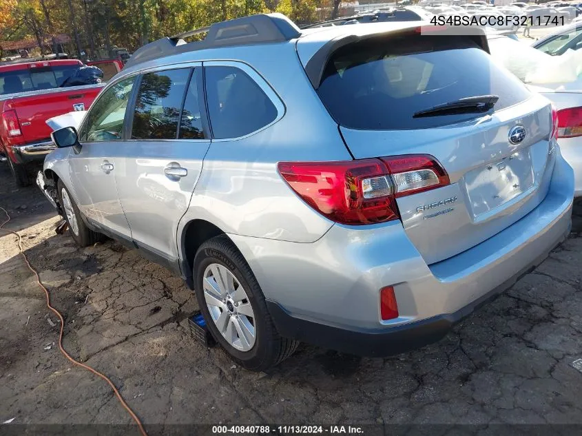 4S4BSACC8F3211741 2015 Subaru Outback 2.5I Premium