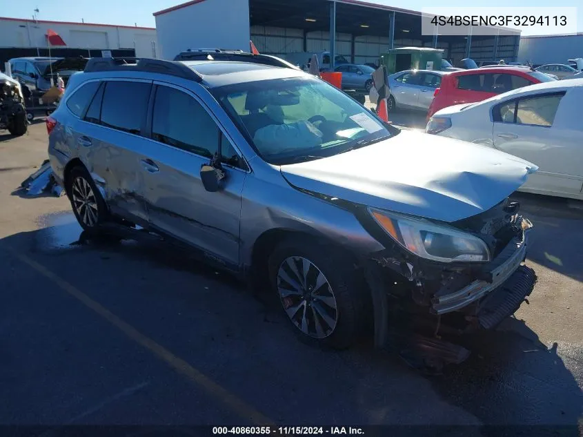 2015 Subaru Outback 3.6R Limited VIN: 4S4BSENC3F3294113 Lot: 40860355