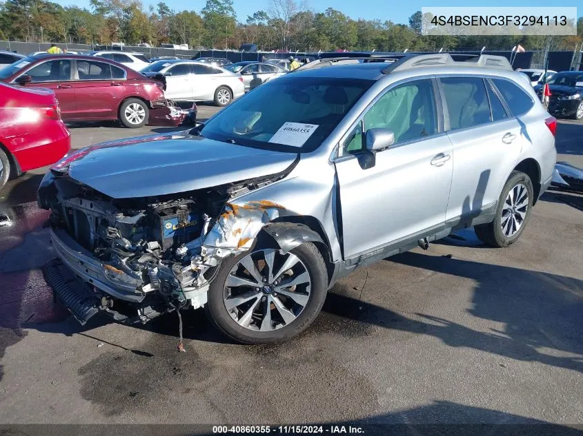 2015 Subaru Outback 3.6R Limited VIN: 4S4BSENC3F3294113 Lot: 40860355