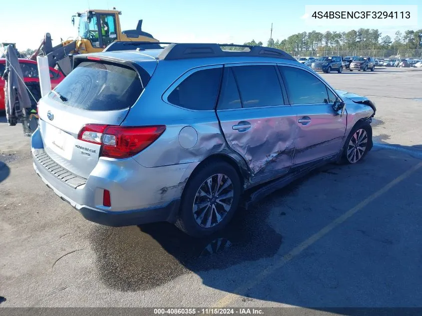 2015 Subaru Outback 3.6R Limited VIN: 4S4BSENC3F3294113 Lot: 40860355