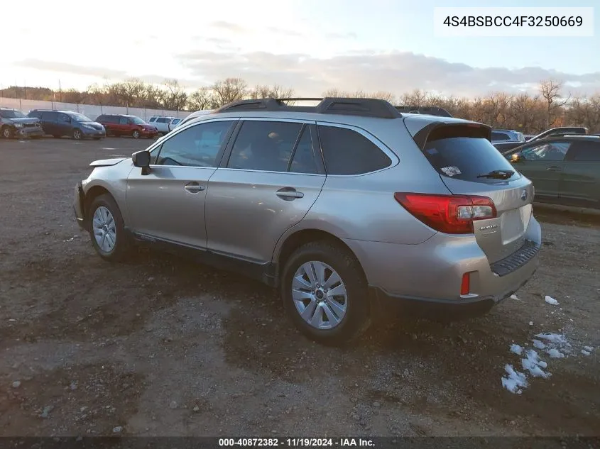 2015 Subaru Outback 2.5I Premium VIN: 4S4BSBCC4F3250669 Lot: 40872382