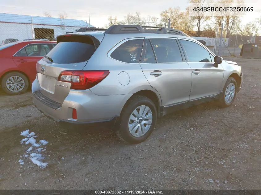 2015 Subaru Outback 2.5I Premium VIN: 4S4BSBCC4F3250669 Lot: 40872382