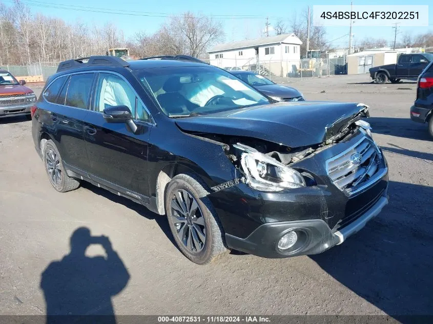 2015 Subaru Outback 2.5I Limited VIN: 4S4BSBLC4F3202251 Lot: 40872531