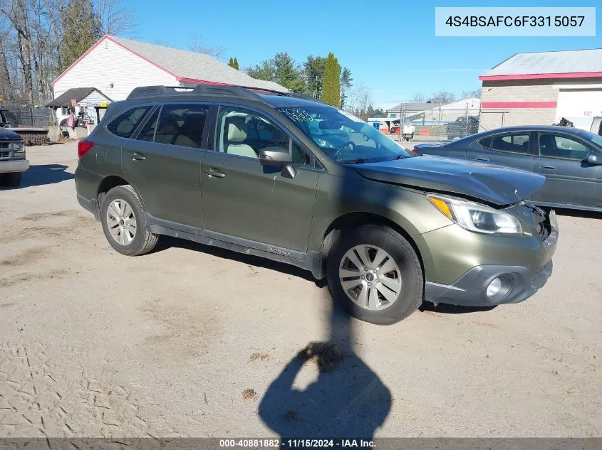 2015 Subaru Outback 2.5I Premium VIN: 4S4BSAFC6F3315057 Lot: 40881882