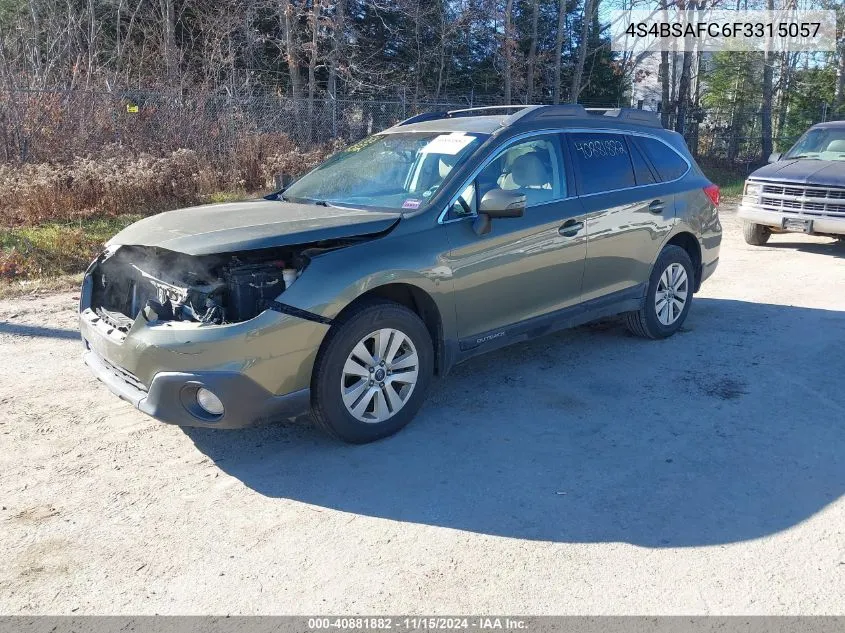 2015 Subaru Outback 2.5I Premium VIN: 4S4BSAFC6F3315057 Lot: 40881882