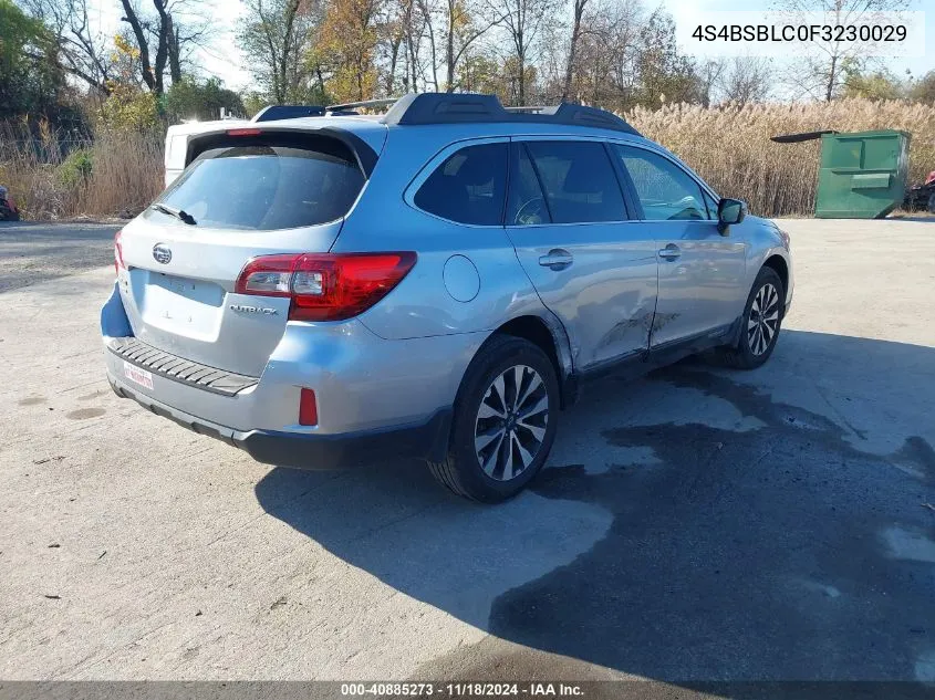 2015 Subaru Outback 2.5I Limited VIN: 4S4BSBLC0F3230029 Lot: 40885273