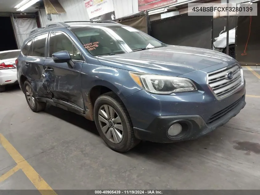 2015 Subaru Outback 2.5I Premium VIN: 4S4BSBFCXF3280139 Lot: 40905439