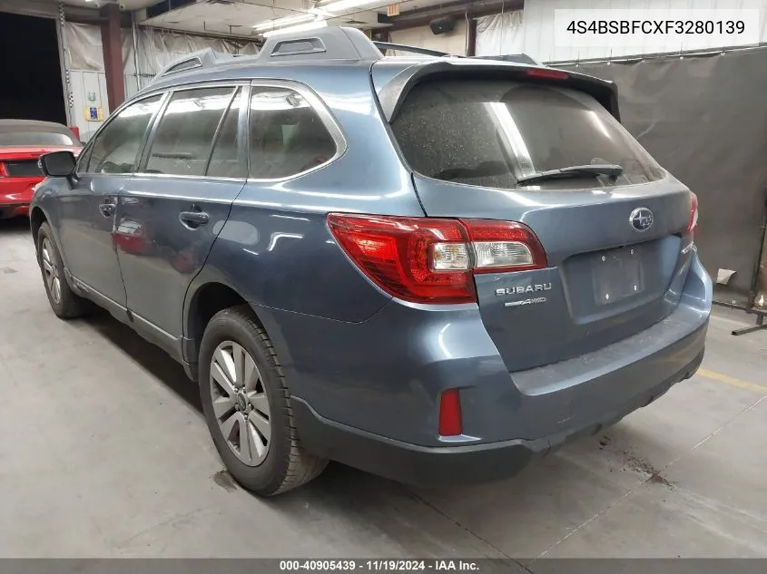 2015 Subaru Outback 2.5I Premium VIN: 4S4BSBFCXF3280139 Lot: 40905439