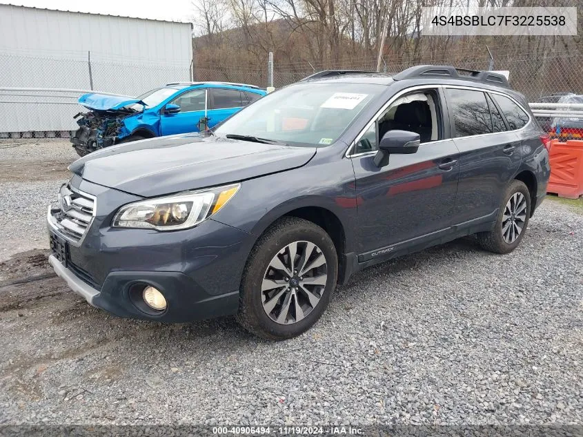 2015 Subaru Outback 2.5I Limited VIN: 4S4BSBLC7F3225538 Lot: 40906494