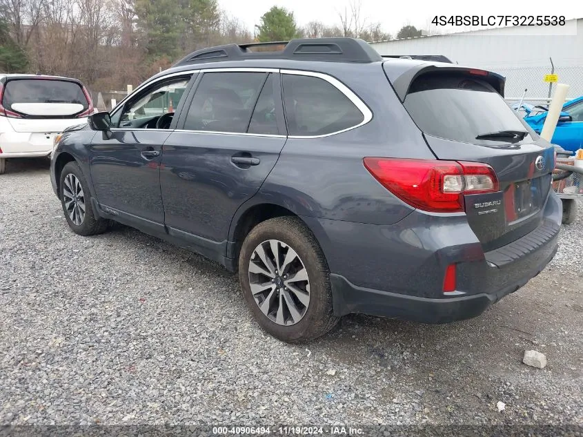 2015 Subaru Outback 2.5I Limited VIN: 4S4BSBLC7F3225538 Lot: 40906494