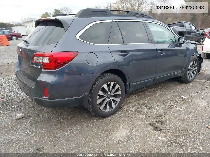 2015 Subaru Outback 2.5I Limited VIN: 4S4BSBLC7F3225538 Lot: 40906494