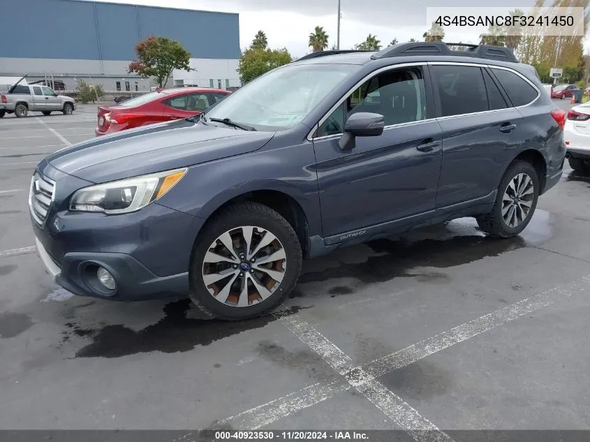 2015 Subaru Outback 2.5I Limited VIN: 4S4BSANC8F3241450 Lot: 40923530