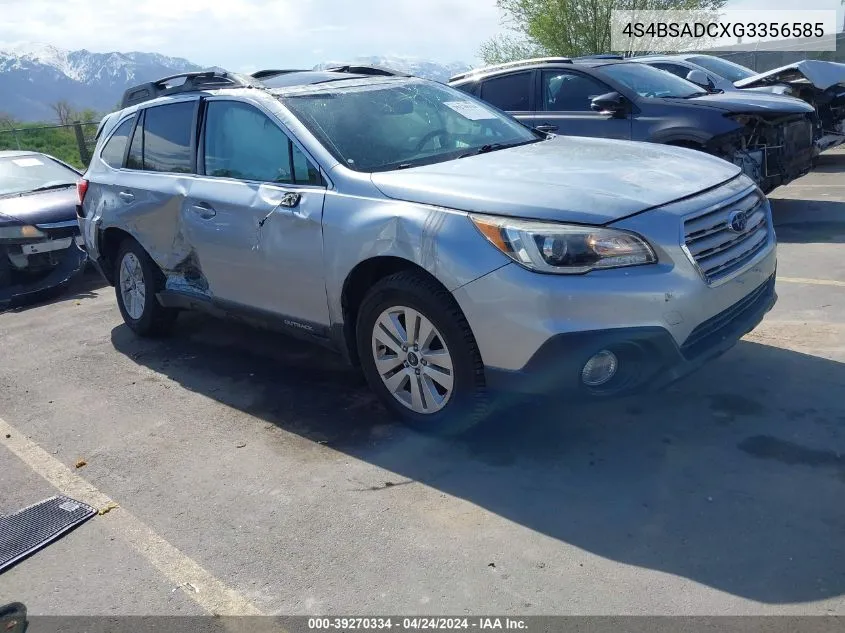 4S4BSADCXG3356585 2016 Subaru Outback 2.5I Premium