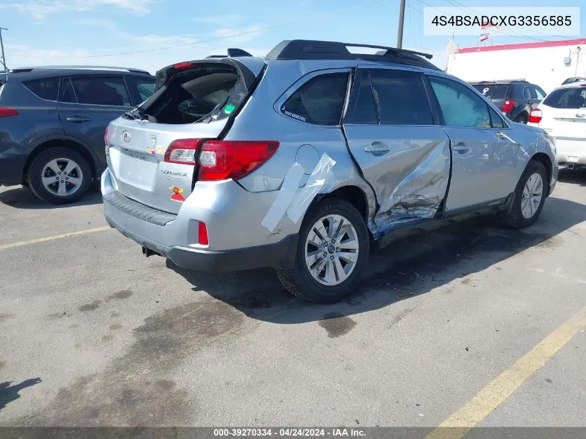 4S4BSADCXG3356585 2016 Subaru Outback 2.5I Premium