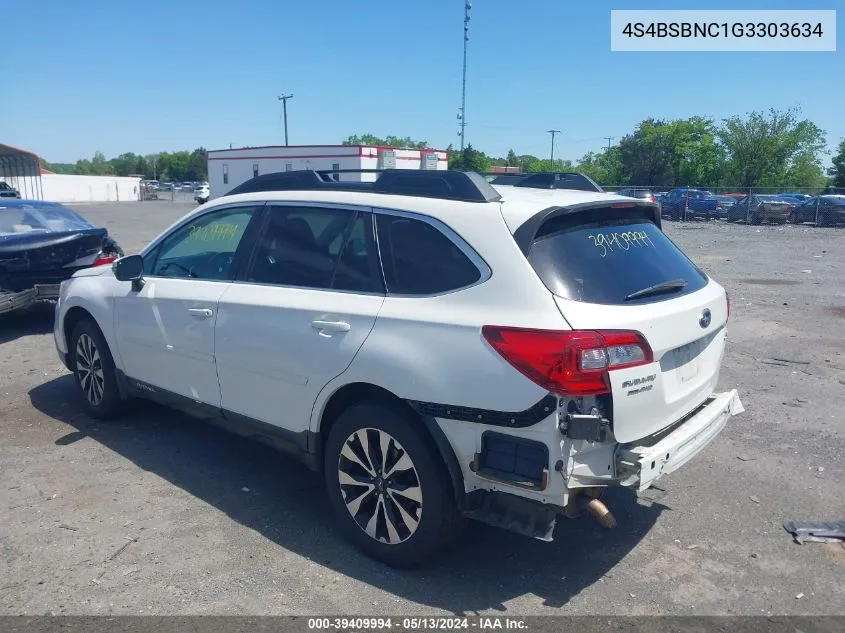 4S4BSBNC1G3303634 2016 Subaru Outback 2.5I Limited