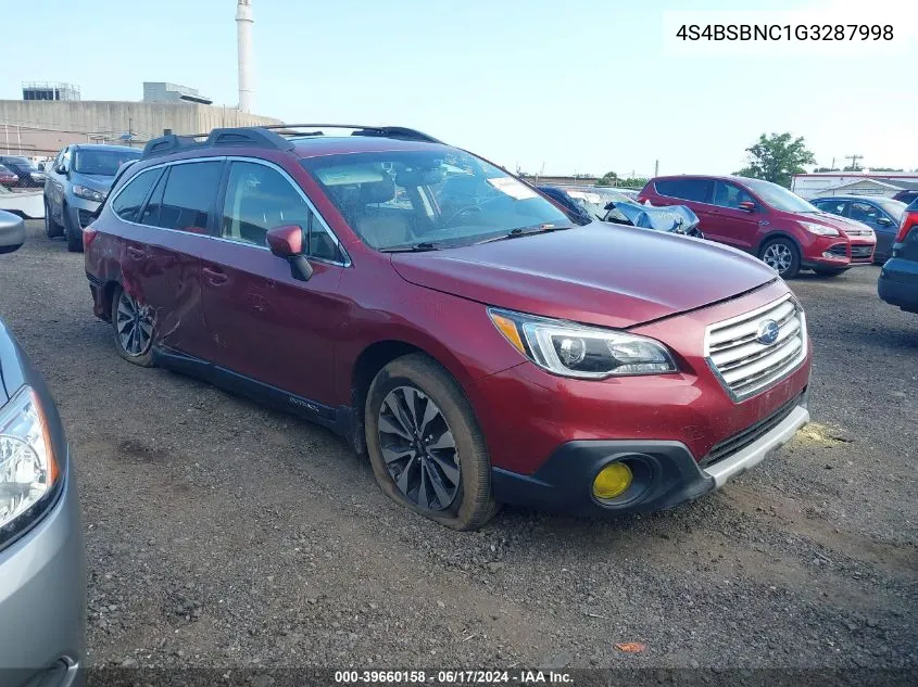 2016 Subaru Outback 2.5I Limited VIN: 4S4BSBNC1G3287998 Lot: 39660158