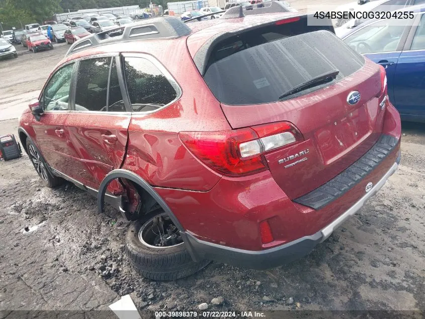 2016 Subaru Outback 3.6R Limited VIN: 4S4BSENC0G3204255 Lot: 39898379