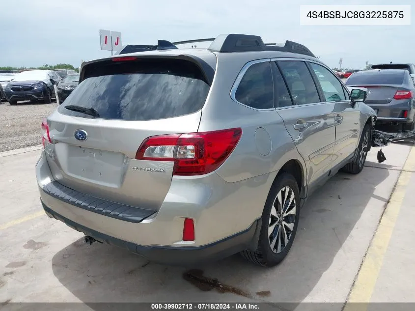 2016 Subaru Outback 2.5I Limited VIN: 4S4BSBJC8G3225875 Lot: 39902712