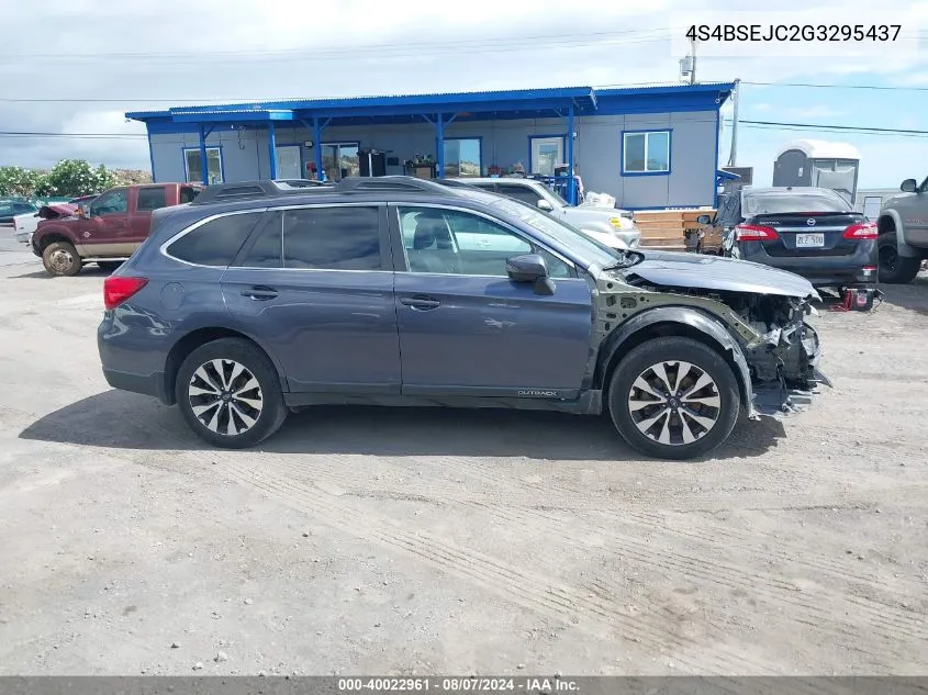 2016 Subaru Outback 3.6R Limited VIN: 4S4BSEJC2G3295437 Lot: 40022961