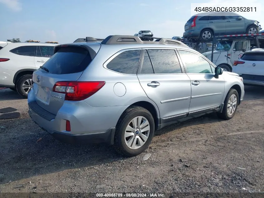 4S4BSADC6G3352811 2016 Subaru Outback 2.5I Premium