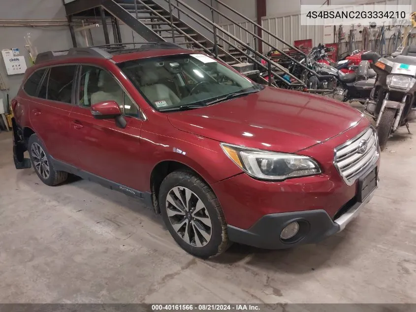 4S4BSANC2G3334210 2016 Subaru Outback 2.5I Limited